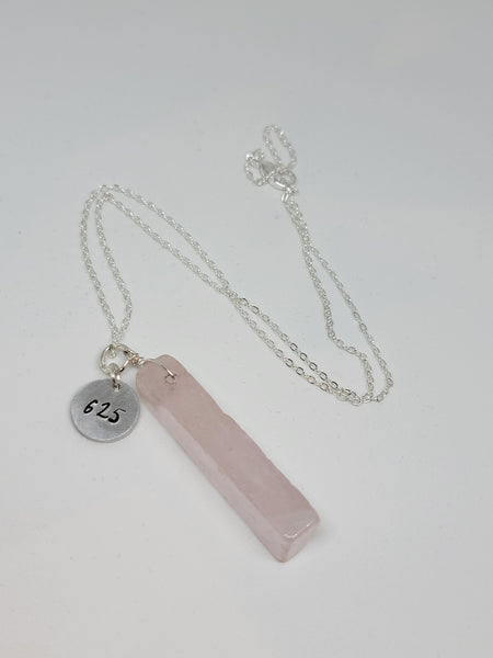 Rose Quartz pendant with Angel number 625