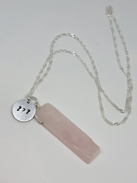 Rose Quartz pendant with Angel number 272