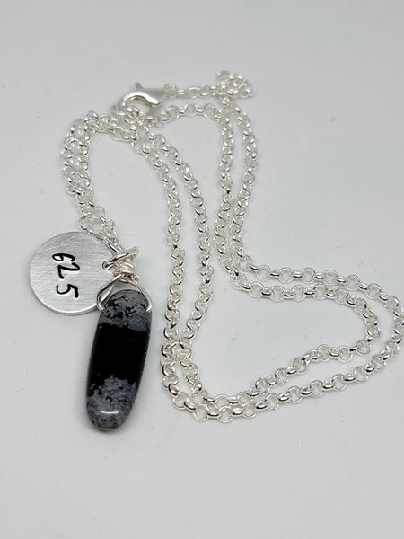 Black Howlite pendant with Angel number 625