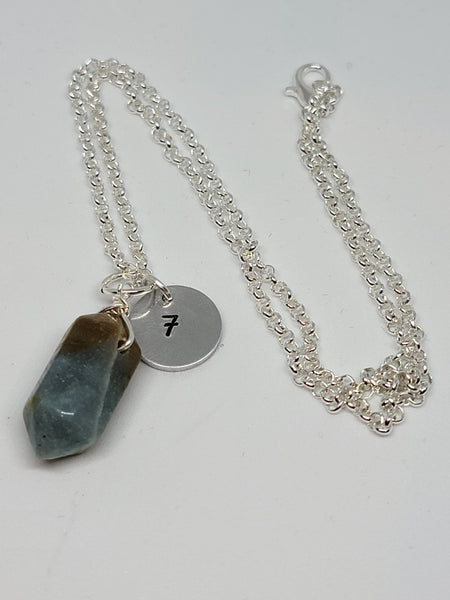 Amazonite pendant with Angel number 7