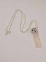 Rose Quartz pendant with Angel number 272 - version 2