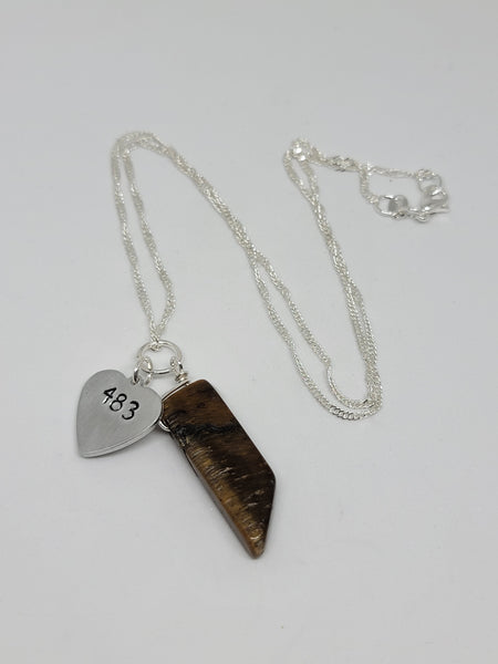 Tiger Eye pendant with angel number 483